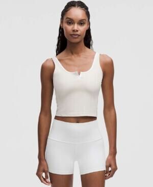 Lululemon Align Notched Neck Tank Top Women's Size 2 Light Ivory Sweat Wicking